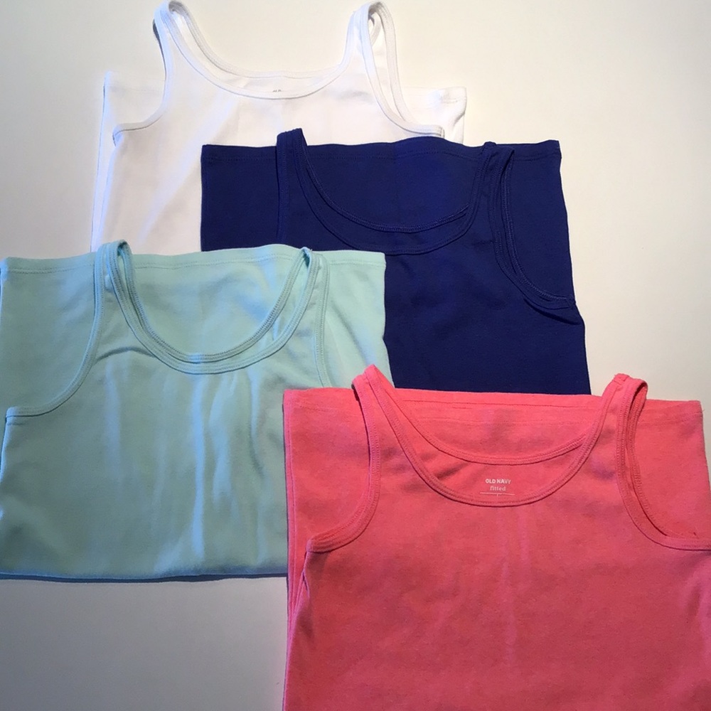 4 Old Navy Girls Tank-Tops Sz 8 Great Condition